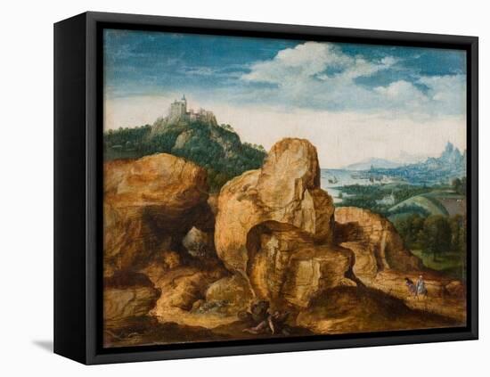 Landscape with Flight into Egypt, Ca 1545-Cornelis Massys-Framed Premier Image Canvas