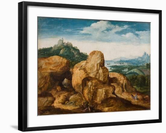 Landscape with Flight into Egypt, Ca 1545-Cornelis Massys-Framed Giclee Print