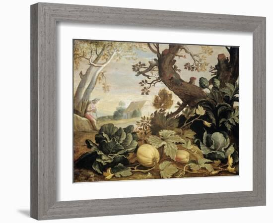 Landscape with Fruits and Vegetables in the Foreground, Abraham Bloemaert-Abraham Bloemaert-Framed Art Print