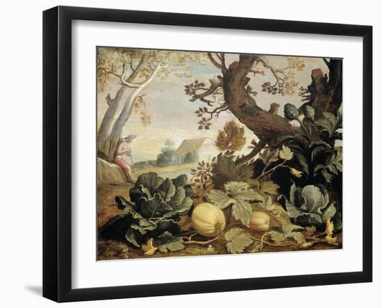 Landscape with Fruits and Vegetables in the Foreground, Abraham Bloemaert-Abraham Bloemaert-Framed Art Print