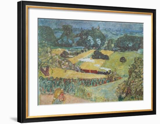 Landscape with Goods Train and Barges-Pierre Bonnard-Framed Collectable Print