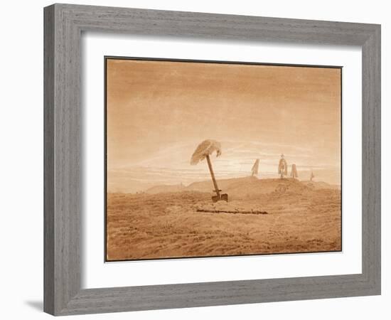 Landscape with Graves, Ca 1836-Caspar David Friedrich-Framed Giclee Print