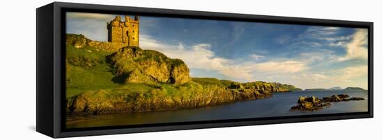 Landscape with Gylen Castle and coastline, Isle of Kerrera, Scotland, UK-Panoramic Images-Framed Premier Image Canvas