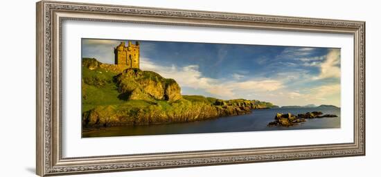 Landscape with Gylen Castle and coastline, Isle of Kerrera, Scotland, UK-Panoramic Images-Framed Photographic Print