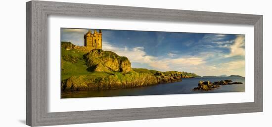 Landscape with Gylen Castle and coastline, Isle of Kerrera, Scotland, UK-Panoramic Images-Framed Photographic Print