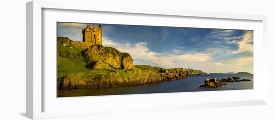 Landscape with Gylen Castle and coastline, Isle of Kerrera, Scotland, UK-Panoramic Images-Framed Photographic Print