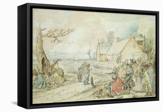 Landscape with Gypsy Fortune-Tellers-Hendrik Avercamp-Framed Premier Image Canvas