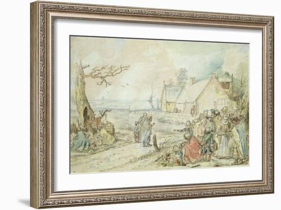 Landscape with Gypsy Fortune-Tellers-Hendrik Avercamp-Framed Giclee Print