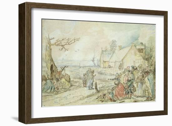 Landscape with Gypsy Fortune-Tellers-Hendrik Avercamp-Framed Giclee Print