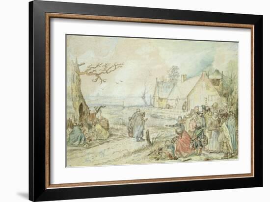 Landscape with Gypsy Fortune-Tellers-Hendrik Avercamp-Framed Giclee Print