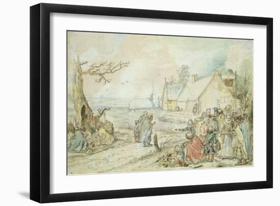 Landscape with Gypsy Fortune-Tellers-Hendrik Avercamp-Framed Giclee Print