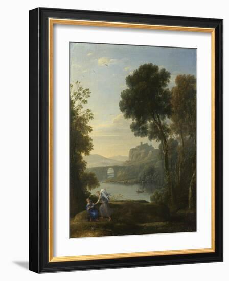 Landscape with Hagar and the Angel, 1646-Claude Lorraine-Framed Giclee Print