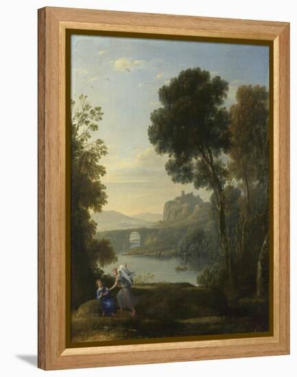 Landscape with Hagar and the Angel, 1646-Claude Lorraine-Framed Premier Image Canvas