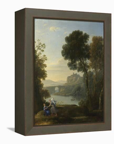 Landscape with Hagar and the Angel, 1646-Claude Lorraine-Framed Premier Image Canvas