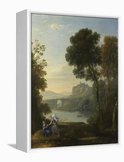 Landscape with Hagar and the Angel, 1646-Claude Lorraine-Framed Premier Image Canvas