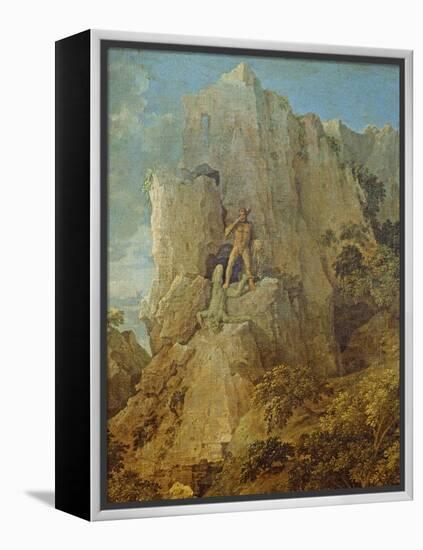 Landscape with Hercules and Cacus, C.1656-Nicolas Poussin-Framed Premier Image Canvas