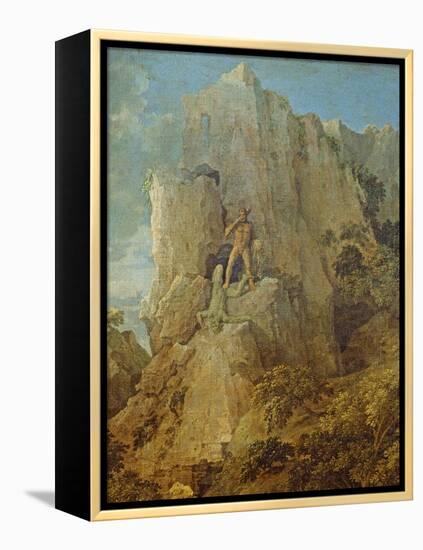 Landscape with Hercules and Cacus, C.1656-Nicolas Poussin-Framed Premier Image Canvas