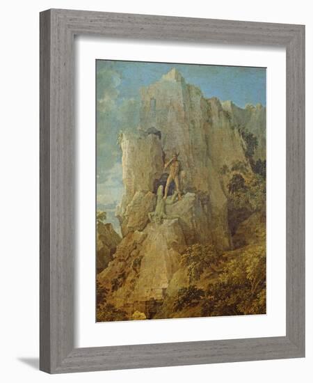 Landscape with Hercules and Cacus, C.1656-Nicolas Poussin-Framed Giclee Print