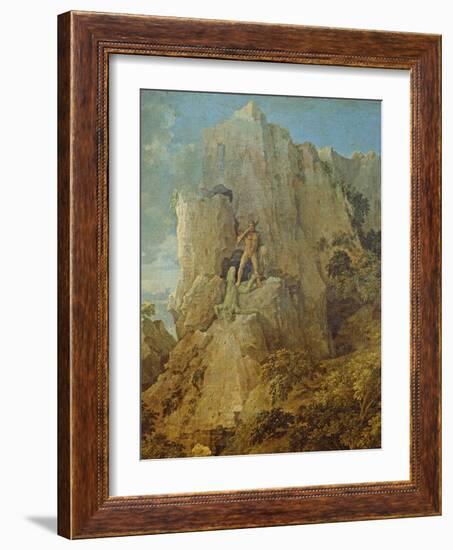 Landscape with Hercules and Cacus, C.1656-Nicolas Poussin-Framed Giclee Print