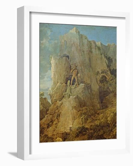 Landscape with Hercules and Cacus, C.1656-Nicolas Poussin-Framed Giclee Print