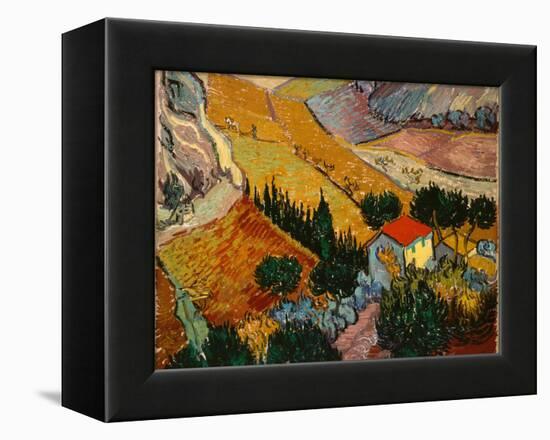 Landscape with House and Ploughman, 1889-Vincent van Gogh-Framed Premier Image Canvas