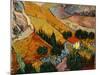 Landscape with House and Ploughman, 1889-Vincent van Gogh-Mounted Premium Giclee Print
