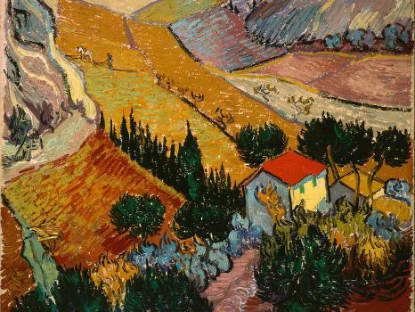 'Landscape with House and Ploughman, 1889' Giclee Print - Vincent van Gogh | Art.com