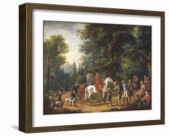 Landscape with Huntsmen and Beggars-Johann Andreas Herrlein-Framed Giclee Print