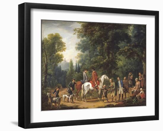 Landscape with Huntsmen and Beggars-Johann Andreas Herrlein-Framed Giclee Print