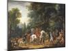 Landscape with Huntsmen and Beggars-Johann Andreas Herrlein-Mounted Giclee Print