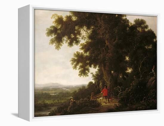 Landscape with Huntsmen and their Hounds-Joris van der Haagen or Hagen-Framed Premier Image Canvas