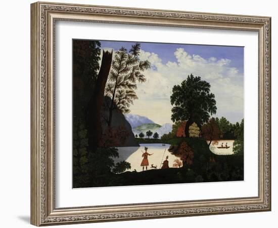 Landscape with Indians, 1880-American School-Framed Giclee Print
