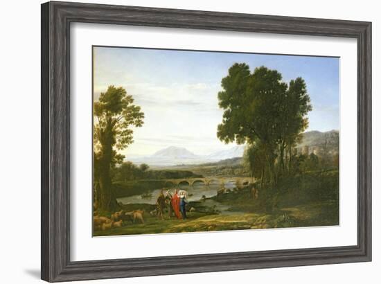 Landscape with Jacob and Laban and Laban's Daughters, 1654-Claude Lorraine-Framed Giclee Print