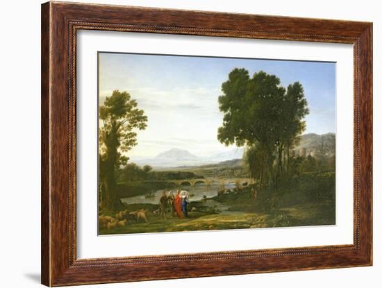 Landscape with Jacob and Laban and Laban's Daughters, 1654-Claude Lorraine-Framed Giclee Print