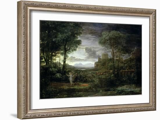 Landscape with Jacob Wrestling with the Angel, or Night, 1672-Claude Lorraine-Framed Giclee Print