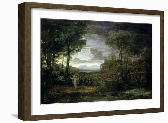 Landscape with Jacob Wrestling with the Angel, or Night, 1672-Claude Lorraine-Framed Giclee Print