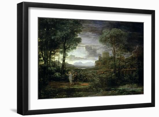 Landscape with Jacob Wrestling with the Angel, or Night, 1672-Claude Lorraine-Framed Giclee Print