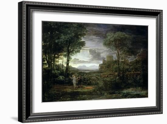 Landscape with Jacob Wrestling with the Angel, or Night, 1672-Claude Lorraine-Framed Giclee Print