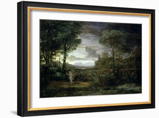 Landscape with Jacob Wrestling with the Angel, or Night, 1672-Claude Lorraine-Framed Giclee Print