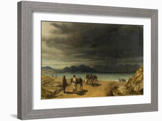 Landscape with Lake and Greek Soldiers-John Rogers Herbert-Framed Giclee Print