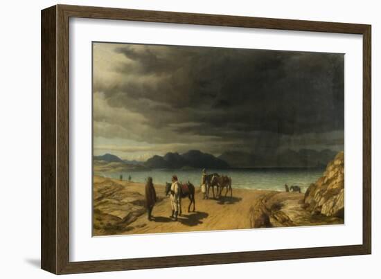 Landscape with Lake and Greek Soldiers-John Rogers Herbert-Framed Giclee Print