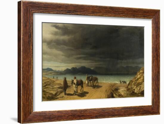 Landscape with Lake and Greek Soldiers-John Rogers Herbert-Framed Giclee Print