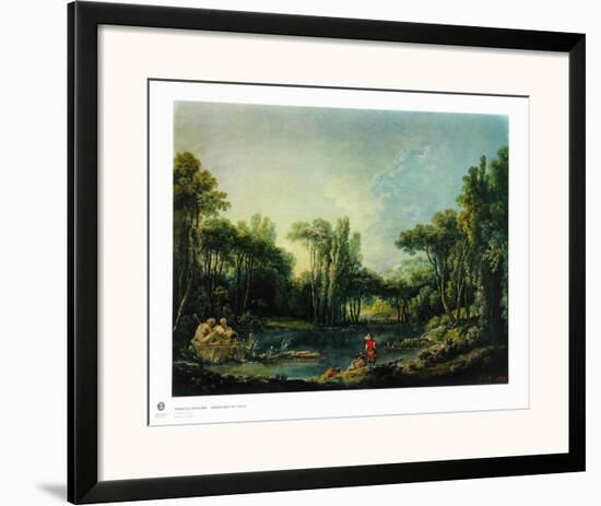 Landscape with Lake-Francois Boucher-Framed Art Print