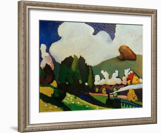 Landscape with Locomotive, 1909-Wassily Kandinsky-Framed Giclee Print