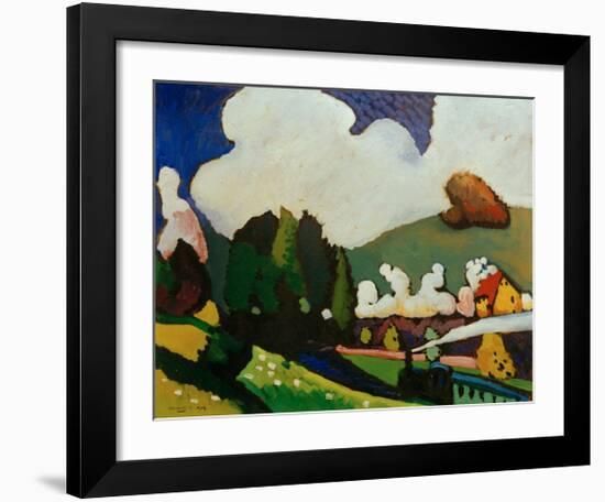 Landscape with Locomotive, 1909-Wassily Kandinsky-Framed Giclee Print