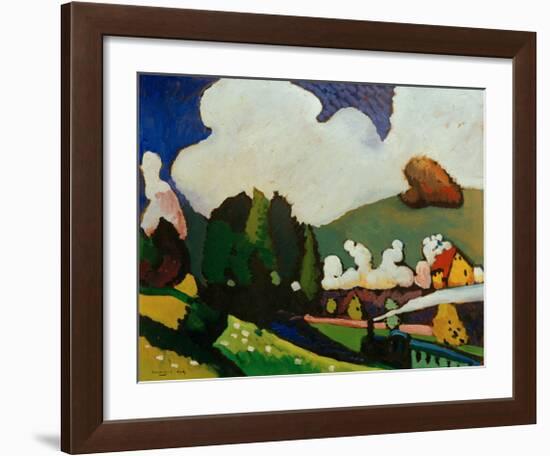 Landscape with Locomotive, 1909-Wassily Kandinsky-Framed Giclee Print