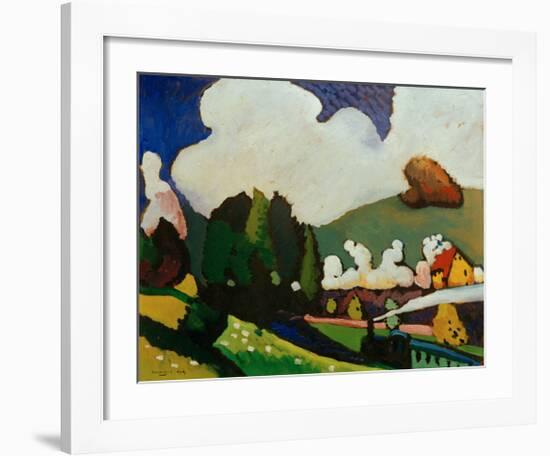 Landscape with Locomotive, 1909-Wassily Kandinsky-Framed Giclee Print