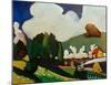 Landscape with Locomotive, 1909-Wassily Kandinsky-Mounted Giclee Print