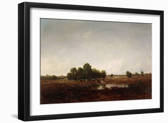 Landscape with Marsh (Oil on Cradled Panel)-Theodore Rousseau-Framed Giclee Print