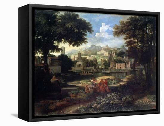 Landscape with Moses Saved from the Nile, Late 17th or 18th Century-Etienne Allegrain-Framed Premier Image Canvas